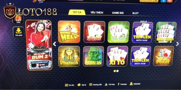 Top game bài Việt Loto188 thông dụng